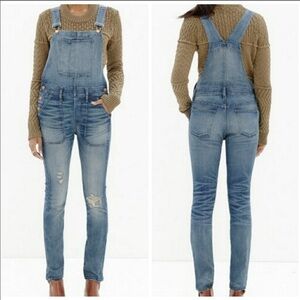 Madewell Adrian Distressed Jean Skinny Fit Overalls Size XXS